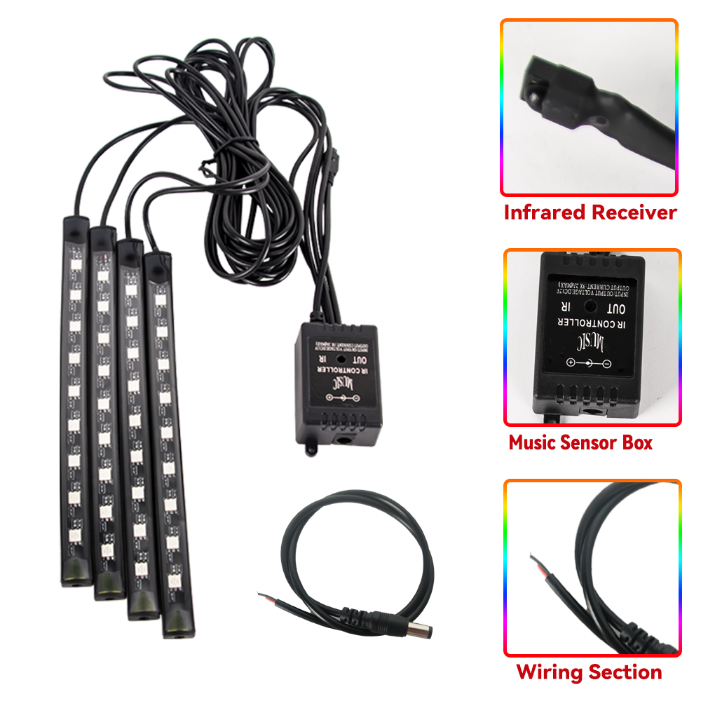 RGB LED 오토바이 분위기 풋 라이트 키트, 앱 음 - Led Gaming Light Strip 리뷰 및 가격
