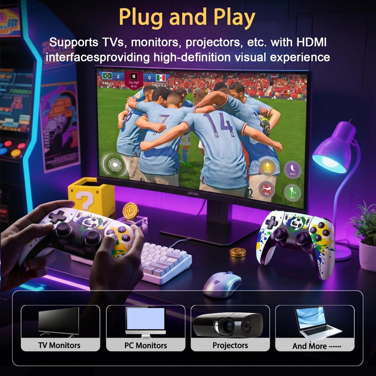 축구 패턴 무선 게임 컨트롤러 레트로 게임 게임패드 X - Gaming Console For Kids 리뷰 및 가격