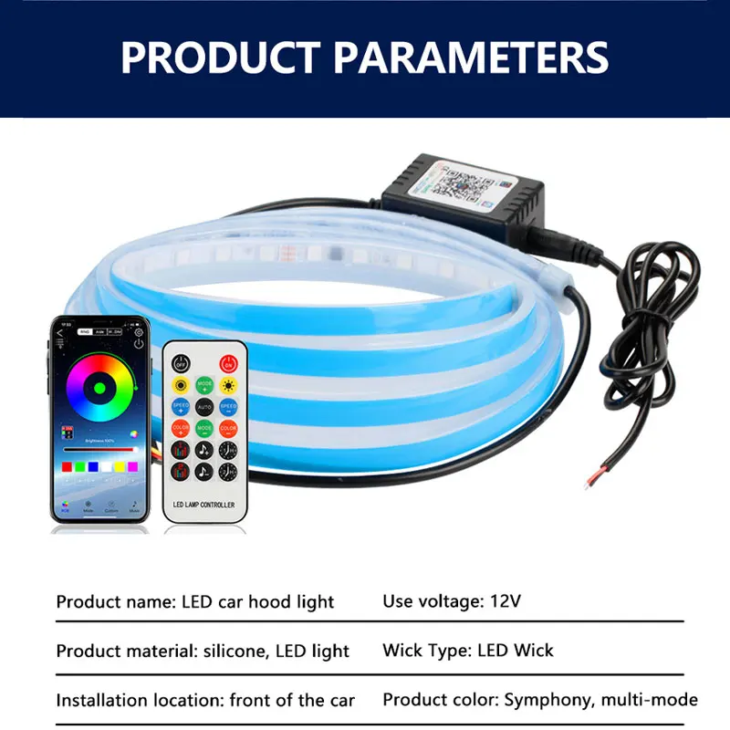 120/150/180cm 자동차 후드 장식 조명 APP - Led Gaming Light Strip 리뷰 및 가격