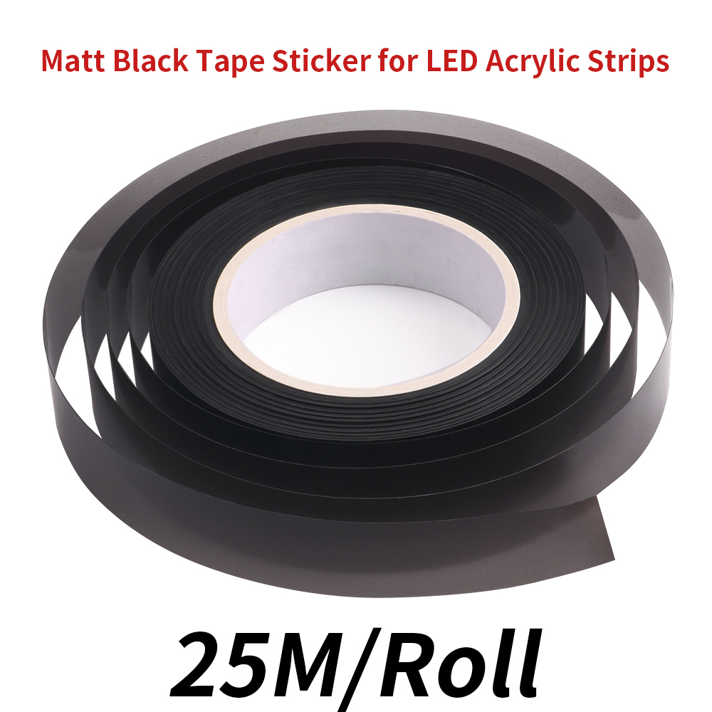 25M/롤 매트 블랙 테이프 스티커 Led 아크릴 스트 - Led Gaming Light Strip 리뷰 및 가격