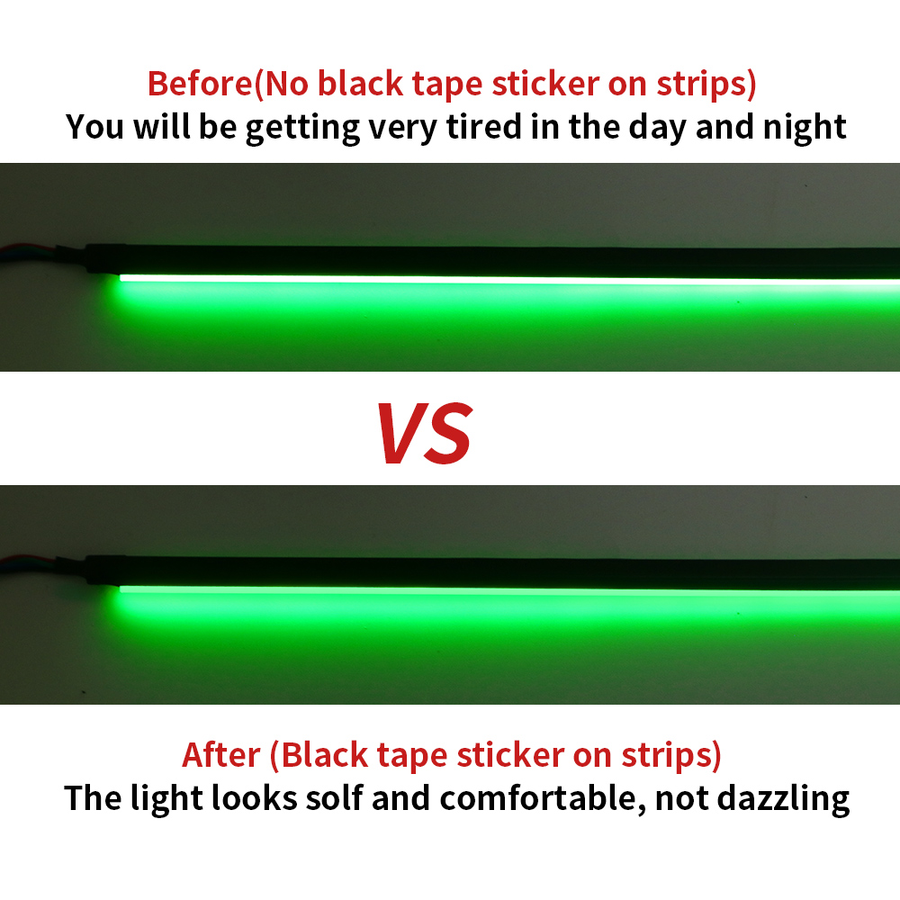 25M/롤 매트 블랙 테이프 스티커 Led 아크릴 스트 - Led Gaming Light Strip 리뷰 및 가격