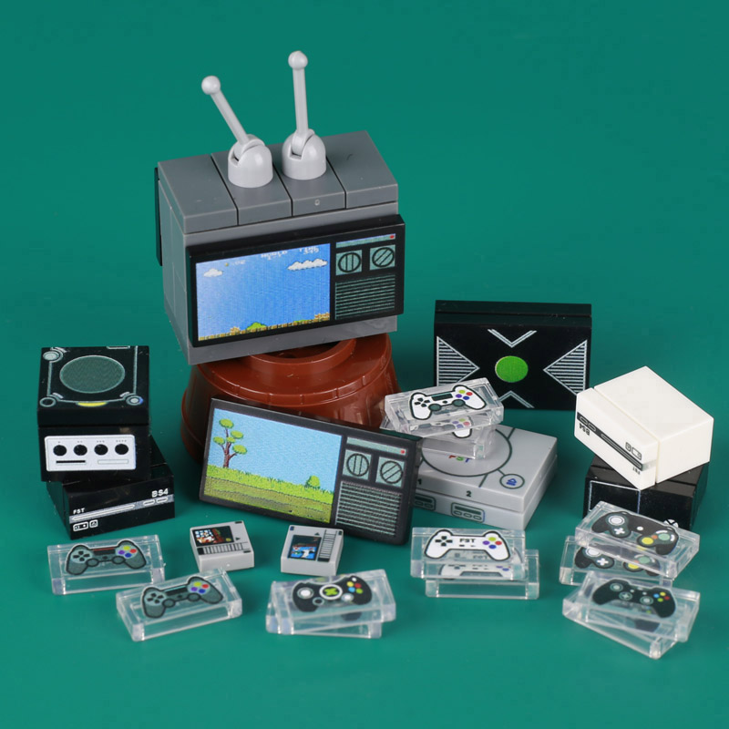 MOC 게임 콘솔 컴퓨터 모델 빌딩 블록 미니 TV 게 - Gaming Console For Kids 리뷰 및 가격